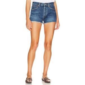 Agolde Womens Jean Short Parker Frayed Raw Hem Pockets Cotton Denim Blue Size 33